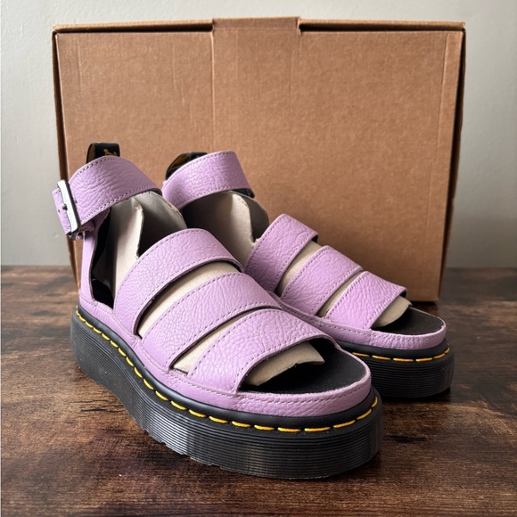 Dr Martens Clarissa II Quad Women's Lilac Purple Leather Platform Sandals US 5 - Picture 1 of 9